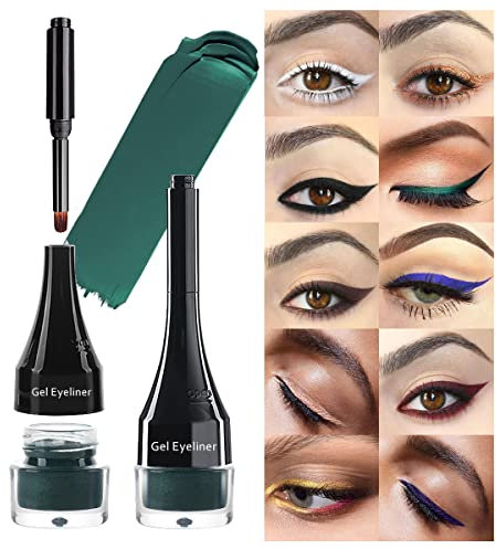 LSxia Gel-Eyeliner Set, 2-in-1, Tattoo-Eyeliner für die Augen, wasserfest, fleckenabweisend, Eyeliner und Eyeliner, Eyeliner-Werkzeug mit Pinsel