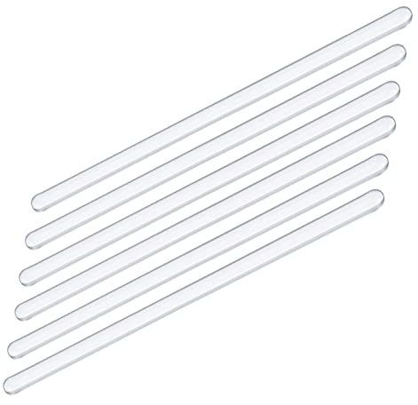 sourcing map Borosilicate Glass Stick 5.91 Length 5mm Dia Stir Rod Mixing Tools with Both Ends Round for Lab Kitchen Science 6Pcs