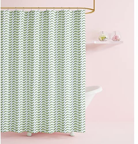 Kate Spade New York Duschvorhang, Gurke, 100 % Baumwolle, 183 x 183 cm, Grün