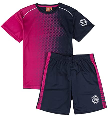 ALPHADVENTURE - Completo Sportivo Bambino, Tuta Completa in 2 Pezzi, Set Tuta Sportiva, Maglietta a Maniche Corte e Pantaloncini- Taglie dai 6 ai 14 Anni