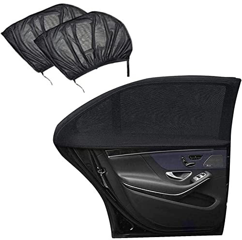 Tendine Parasole Auto Bambini, 2 Pezzi Tendine Parasole Auto Finestrini Laterali,Tende Oscuranti Vetri Auto Block Raggi UV Anti-zanzara e Antipolvere