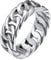 ChainsHouse Damen Herren Ring Edelstahl Bandring in Größe 54 Cuban Link Kette Fingerring Statement Ring Gothic Retro Fingerring Partnerring Freundschaftsring für Paar Pärchen
