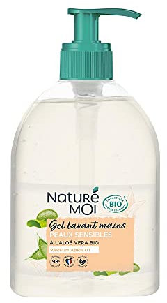 Naturé moi Naturé moi - Gel Lavant Mains Peaux Sensibles Savon Liquide à l'Aloe Vera Bio Parfum Abricot 98% d'Origine Naturelle Certifié Biologique 300 ml Fabriqué en France
