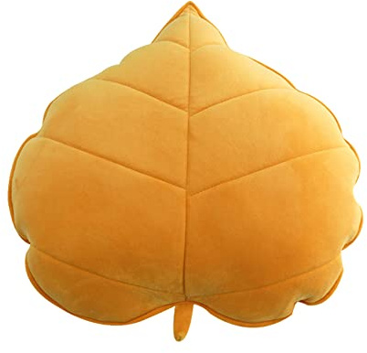 Liuyoyo Blattkissen, 3D-Kissen in Blattform, lustiges Kissen, 50 x 50 cm, Herbstblätter, Sofa, Auto, Heimdekoration, Kissen für Zuhause, Auto, Gelb