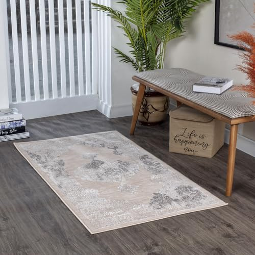 Livabliss Azra Tangier Vintage Runner, Living Room, Boho – 80x150 cm, Beige
