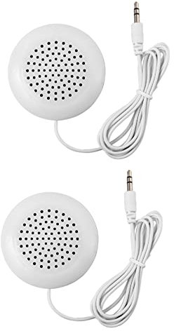 Censous 2 mini altavoces blancos de 3 5 mm para reproductor de CD y radio y MP3