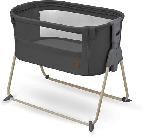 Maxi-Cosi Tori 2-in-1 Co-Sleeper, Bedside Crib, 0 - 6 Months, 0 - 9 kg, Ultra-Compact Fold, Lightweight, 5 Height Positions, Portable Co-Sleeper with Breathable Mesh, Travel Cot, Beyond Graphite