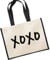 Huuraa Jutetasche XOXO Kuss Geschenk 21 Liter Black Jute und Baumwolle XOXO Geschenkidee