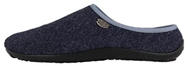 Tuffeln Barfuß Hausschuhe, flexible Barfußschuhe Filzpantoffen aus Deutschland unisex mit breiter Zehenbox, blau Gr. 44
