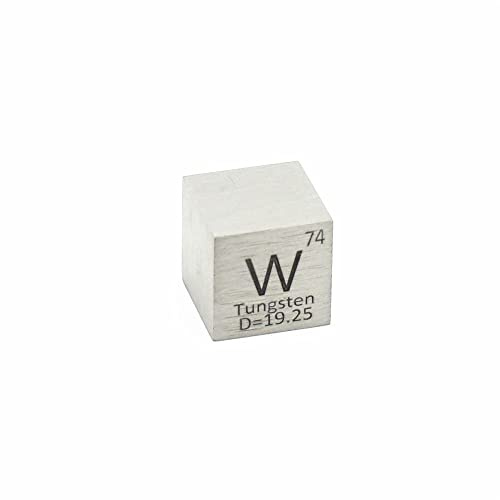 1 x 99,95 % Wolfram-Block-Metall W Periodensystem Würfel High Density Wolfram Cube Hobby Display Collection 10 x 10 x 10 mm