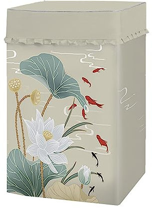Odot Washing Machine Cover Top Load Waterproof Dustproof Washer Machine Dryer Protector Sunscreen Washer Dryer Cover for Most Top Load Washer Dryer (XXL,elegant lotus 2)