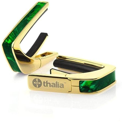 Thalia Exotic Shell Series Kapodaster mit Gold-Finish und Green Angel Wing Einlage