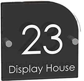 DHAEY Display Pro Transparentes Acryl-Hausnummernschild Plexiglas-Türschild-Plaketten (Color : Black, Size : 200mm/200mm)