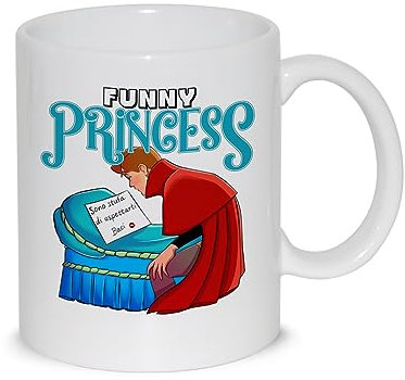 Tazza Colazione Latte thè Mug Relax con grafica simpatica - Favola Funny Princess Simpatica Principessa Sono stanca di aspettare Baci - idea regalo Amica Sorella Zia Mamma Figlia compleanno natale