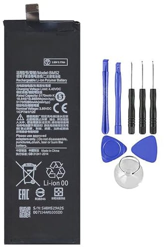 ELLENNE Batería Compatible con XIAOMI BM52 para mi Nota 10 / Nota 10 Lites/Nota 10 Pro 5260 mAh con Kit de Herramientas Incluido