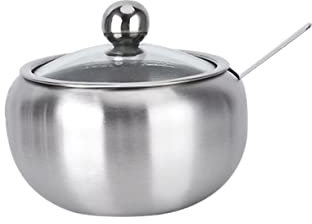 IMIKEYA Bocal à Épices Acier Avec Couvercle Et Cuillère Boîte De Condiment Pour Sel Épices Et Assaisonnements Moyenne Pour Cuisine