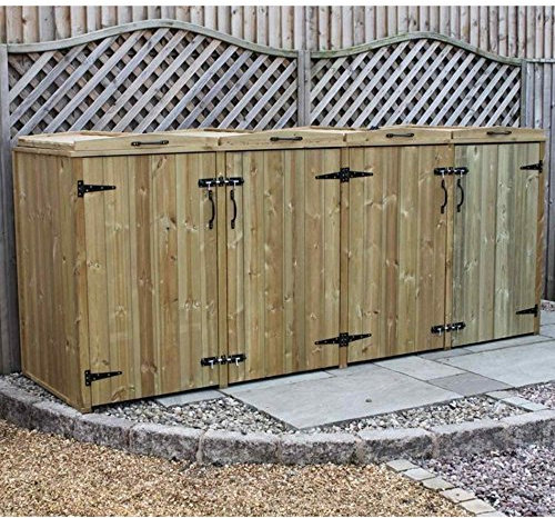 QUBOX Garden Village Supreme Quad Bin Chest For 240L/140L/140L/140L Size Bins