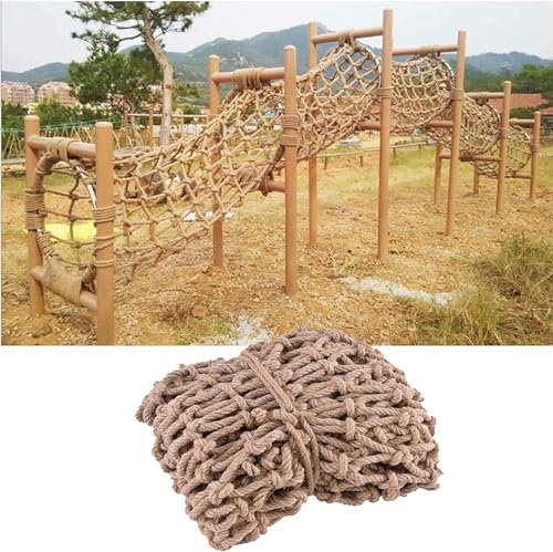 RWCCCRWS Sisal Rope Net Climbing Net For Playground Fitness Equipment, Outdoor Playground Rope Net Training (Color : 6mm*15cm, Size : 3 * 5m(9.9 * 15.15ft))