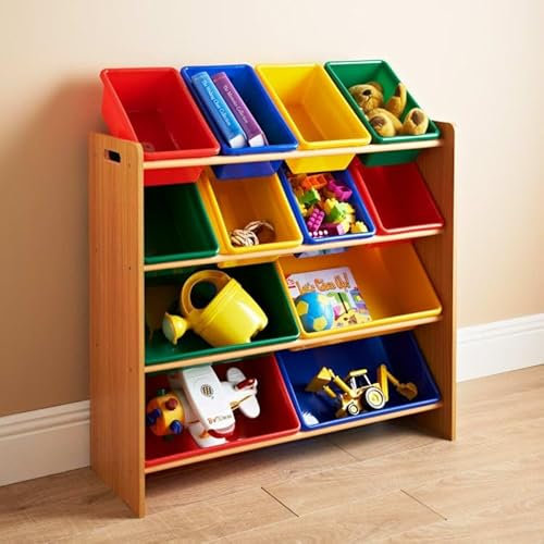 BargainsMania Kids Home 12 Tub Storage Unit - Keep Kids Bedroom And Playrooms Tidy With The Kids Home 12 Tub Storage Unit - Great For Storing Kids Toys And Books.