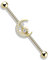 beyoutifulthings Industrial-Piercing Gold Halb-Mond Stern Zirkonia Clear Industrial-Barbell Industrial-Bar Chirurgenstahl Stab-länge 38-mm