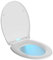 TODOT Abattant WC avec Veilleuse LED, Cuvette Toilette Lumineux avec Frein de Chute et Charnière Réglable, Lunette de Toilette Blanche Forme O en Polyéthylène jusqu'à 150 kg