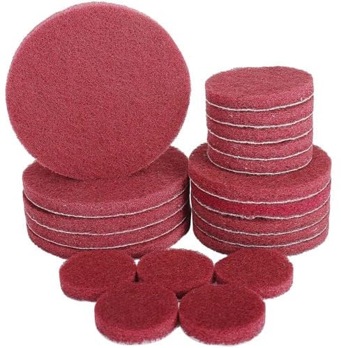Drill Brush Power Scouring Pads 2-5 for Tub & Tile Power Scrubber Driver (Red(Grit400), 5in(125mm))