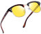 Joopin Demi Cercle Lunettes de Nuit Homme Lunettes de Vision Nocturne Jaunes Lunette de Conduite Rétro Vintage pour Femme Classique UV400 Léopard