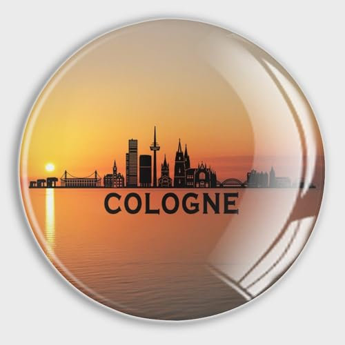 Dekorative Magnete Kühlschrank Deutschland Köln Stadt Silhouette Landschaft Skyline Kühlschrankmagnete Runde Whiteboard Magnete Glas Kühlschrankmagnete für Werbetafel Büro Tafel Küche