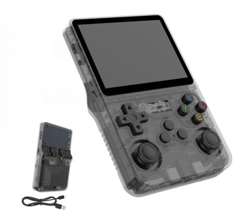 Portable Retro Handheld Game Console, 3.5inch IPS Screen, 10+ Mainstream Emulator, 64G TF Card, 15000+ Classic Games, 3500mAH Battery (64G gray)