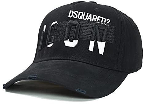 DSQUAREDS Icons Herren Baseballkappe Sportmütze Kappen verstellbar DSQs Snapback Mütze Schwarz, mehrfarbig, Einheitsgröße
