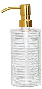 Seifenspender Handdesinfektionsflasche aus Glas mit goldenem Pumpenkopf aus Edelstahl, nachfüllbarer Flüssigseifenspender for das Badezimmer Deko