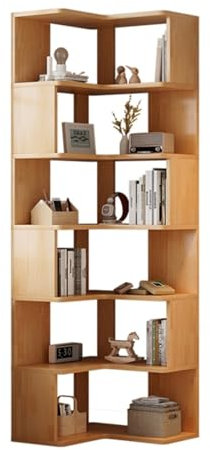 ZKALQECNF Bücherregal Massivholz-Eckschrank, Ecklagerregal, raumhoher Lagerschrank, Heimlagerschrank, Bücherregal, modernes, einfaches Eckbücherregal Regal Bücher