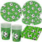 Vajilla de fiesta de fútbol para 16 invitados, color verde, plato de fiesta de fútbol, platos de papel, servilletas, decoración de fiesta de fútbol, decoración de cumpleaños infantil