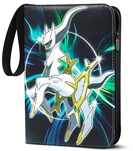 Sammelalbum für Pokemon,Karten Sammelalbum Passt für 400 Karten mit 50 Abnehmbaren Hüllen, PU-Material mit wasserdichter Oberfläche, Album Heft binder für Pokemon Karten 50 Pcs Seite