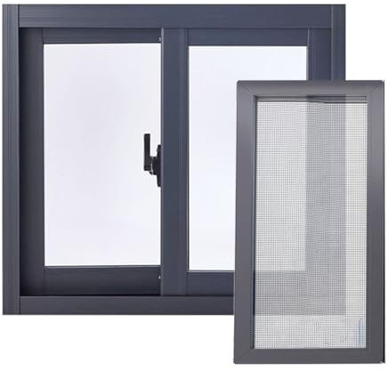 Finestra Scorrevole con Schermo e Vetro Temperato Sostituzione Finestra con Telaio in Alluminio Finestre Scorrevoli Orizzontale per Bagno/Capannone/Pollaio(WxH 50x20in/125x50cm)