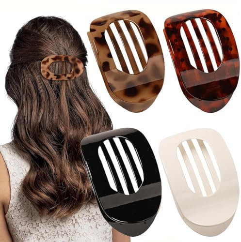 JAWUZ 4 Pièces Pince cheveux femme, Accessoires cheveux, Pinces à cheveux pour femmes, Accessoires cheveux femme, Grande Epais Grosse Barrette Cheveux, D