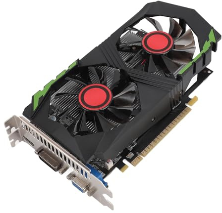 VBESTLIFE Scheda Grafica GTX750Ti 4GB, GPU GDDR5 a 128 Bit, Ventola di Raffreddamento 2 PCIE 2.0 16x Scheda di Videogiochi per Computer Desktop con HDMI, DVI, Ports VGA