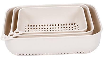 Healifty 3piezas Cestas De Drenaje Rectangulares Para Frutas y Verduras De Plástico Colador De Frutas Para Escurridor Verduras Fregadera