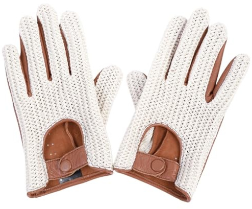 IUVYTA Leder Fahrhandschuhe Herbst Winter Herren Gestrickte Touchscreen Handschuhe Lokomotive Fäustling Auto Fahren Leder Motorrad