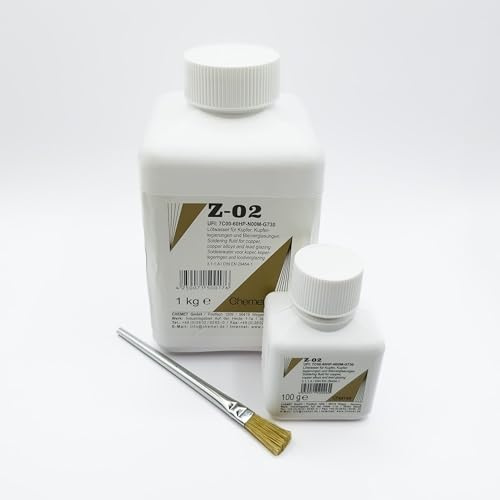 Lötwasser, Weichlötflussmittel für Zinn auf Kupferflächen, mit passenden Lötzinn (100 g inkl. gratis Pinsel)