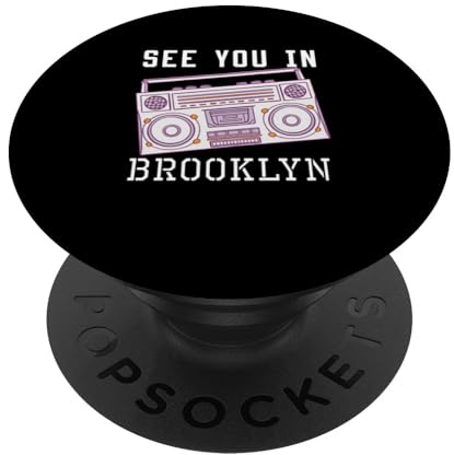 Wir sehen Uns in Brooklyn Retro Boombox Music City Design PopSockets Klebender PopGrip
