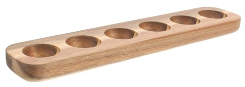 DONFAMDS Boîte à Œufs en Bois 6 Compartiments, Porte-œufs Robuste et Élégant pour Organisation Frigo, Prévention des Cassures Accidentelles, Design Simple et Délicat
