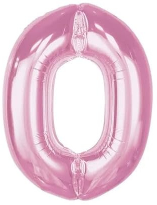 Folienballon Ziffer 0 hellrosa Smart 92cm
