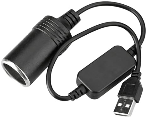 35 CM Adaptateur USB vers Allume-Cigare,5 V USB vers Prise Femelle 12 V Cordon Adaptateur,pour Caméra de Tableau de Bord, GPS, Bandes LED Auto