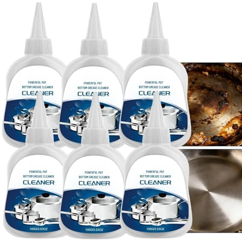 Limpiador de suelos de ollas, potente pasta para eliminar los residuos quemados para utensilios de cocina, no daña la superficie y los arañazos, elimina las manchas difíciles en acero inoxidable