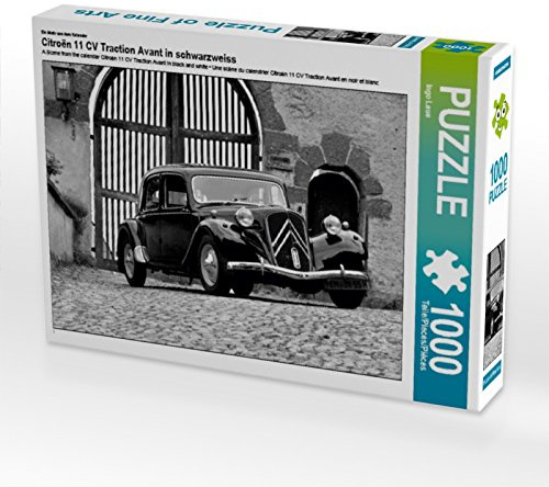 CALVENDO Puzzle EIN Motiv aus dem Kalender Citroën 11 CV Traction Avant in schwarzweiss | 1000 Teile Lege-Größe 64 x 48 cm Foto-Puzzle für glückliche Stunden