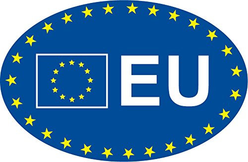 SAFIRMES 2 x Europa, oval, EU, Aufkleber für Land Auto, Motorrad, 7 x 10 cm