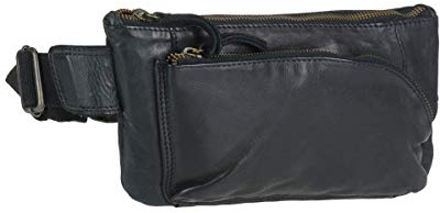 Bear Design Bauchtasche Gürteltasche Cow Lavato Herren Damen Leder schwarz