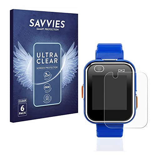savvies Protector Pantalla para Vtech Kidizoom Smart Watch DX2 (6 Unidades) Película Ultra Transparente