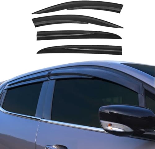 OMAC Windabweiser für Renault Megane Schrägheck 2002-2009 Dunkel 4tlg | Regenabweiser, Schützt vor Regen und Spritzwasser, waschstraßenfest